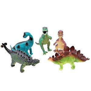 Vintage Greenbrier International Dinosaur Lot T-Rex Stegosaurus Ankylosaurus